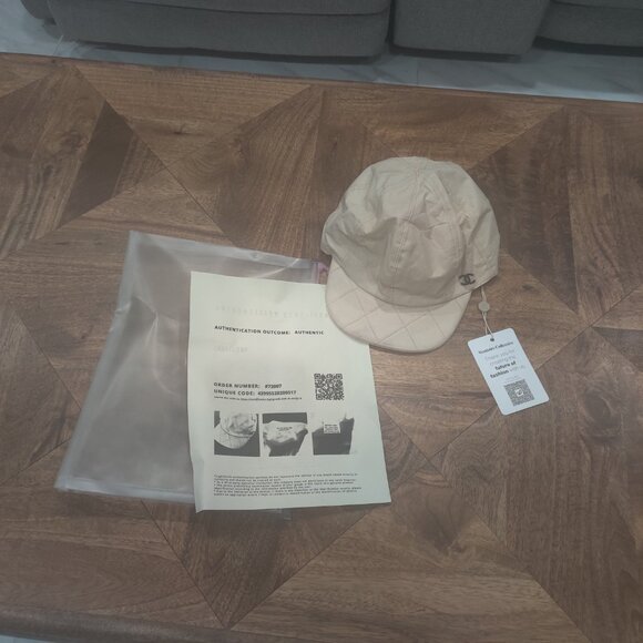 Chanel Lambskin LEATHER CC LOGO diamond quilted baseball cap  size M (57) $1850. main image 4